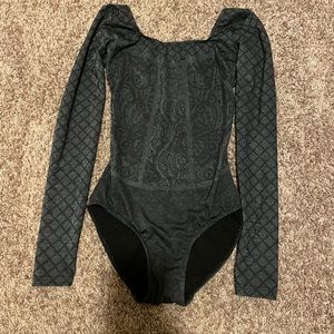 Black/ Gray Ballet Rosa Leotard
